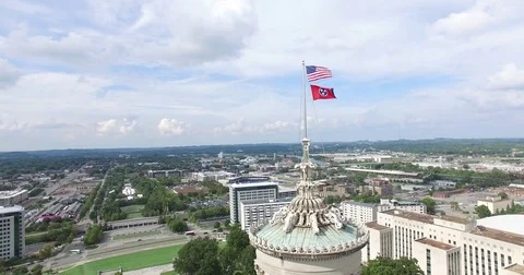 Flag In The Wind (Drone Footage) Stock Footage 80393188