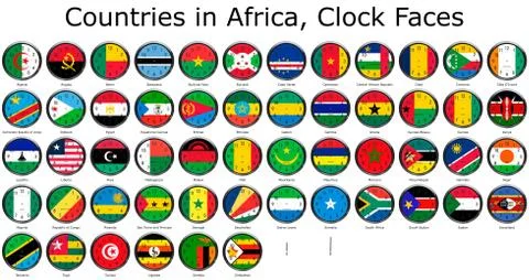 Flag of the world clocks Stock Illustration