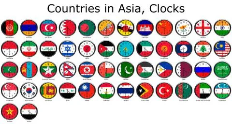 Flag of the world clocks Stock Illustration