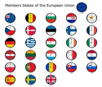 Flag of the world clocks Stock Illustration
