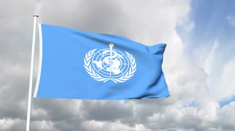 Flag of the World Health Organisation Stock Footage
