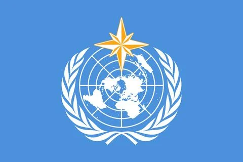 Flag of World Meteorological Organization - Vector illustration. Stock Illustration