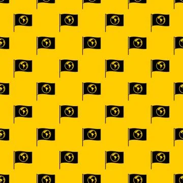 Flag with world planet pattern vector イラスト素材