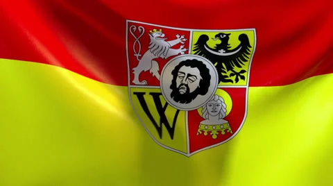 Flag of Wrocław City Stock Footage 22894644