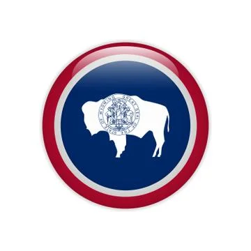 Flag Wyoming button Stock-Illustration