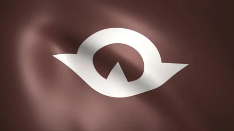The Flag of Yamaguchi Prefecture Waving in the Wind (CG | LOOP) Stock-Footage 174573485