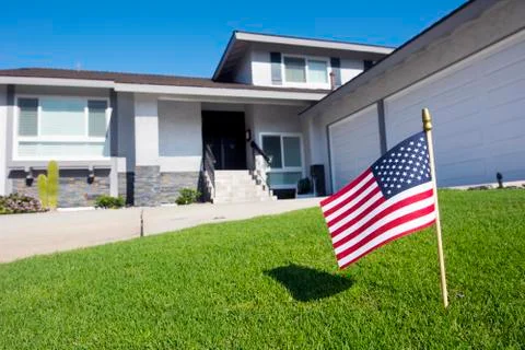 Flag in yard Stock Photos