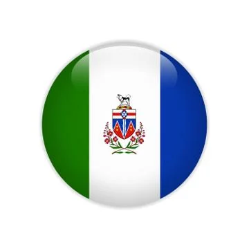 Flag of Yukon button Illustrazione stock