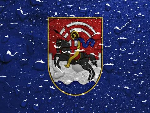 Flag of Zadar with rain drops Stock Illustration