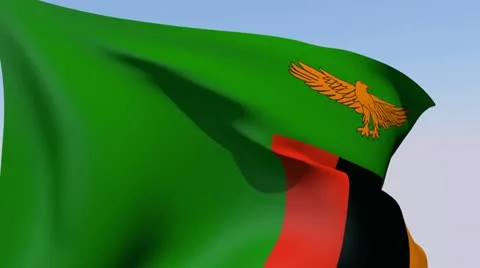 Flag of Zambia HD Stock Footage 14858891