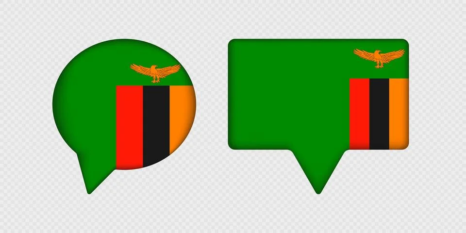 Flag of Zambia in speech bubble. Stock Illustration
