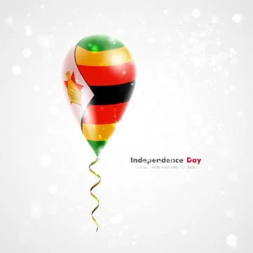 Flag of Zimbabwe on balloon Stock Illustration