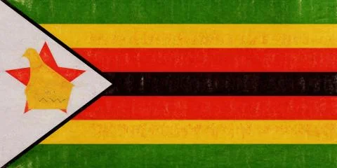 Flag of Zimbabwe Grunge. Illustrazione stock