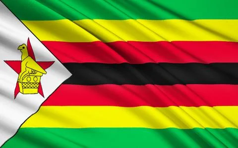 Flag of Zimbabwe, Harare Stock Illustration