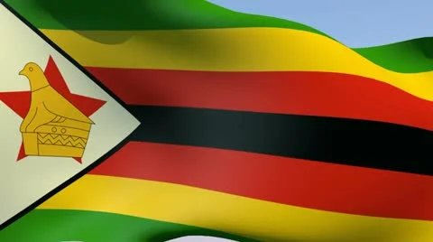 Flag of Zimbabwe HD Stock Footage 14864942