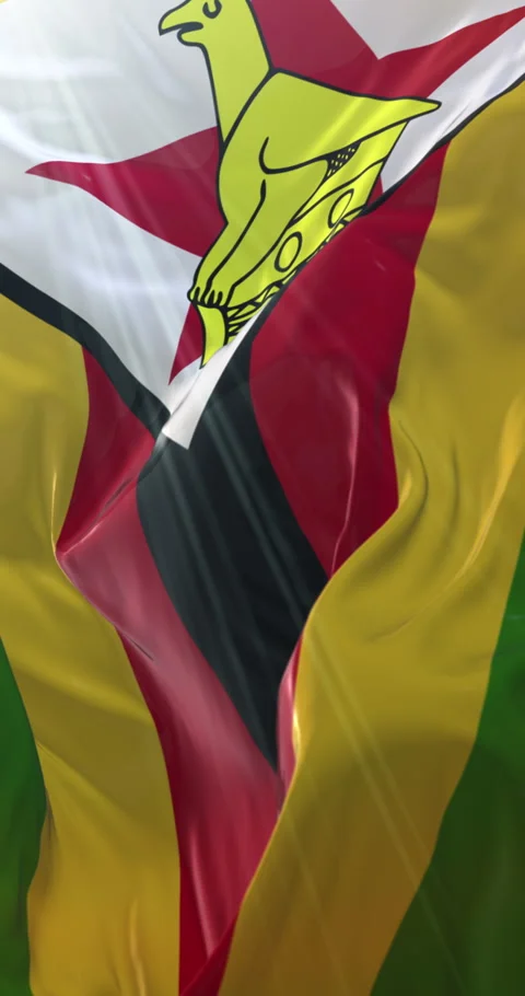 Flag of Zimbabwe. Loop. 4K Vertical Stock Footage 301959613