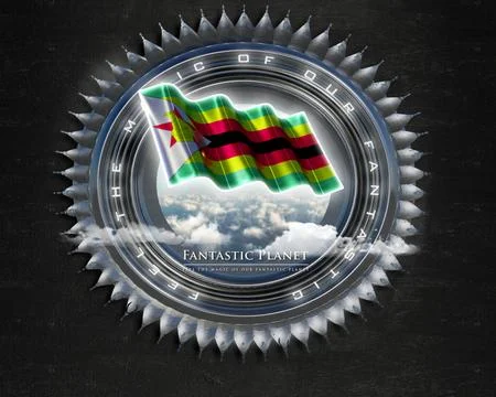 Flag Zimbabwe quality designer flag 库存插图