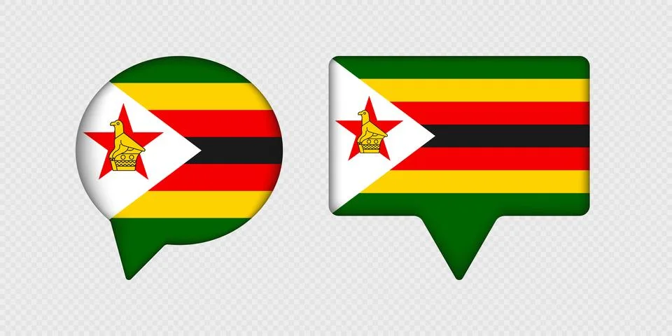 Flag of Zimbabwe in speech bubble. Illustrazione stock