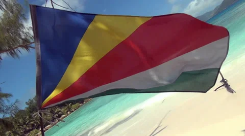 Flagge Seychellen Stock Footage 36685165