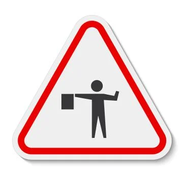 Flagger Ahead Symbol Sign Isolate on White Background,Vector Illustration Stock Illustration