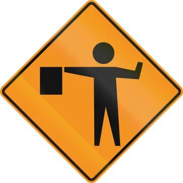 Flaggers In Road Ahead Illustrazione stock