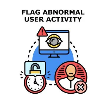 Flagging abnormal user activity conceptual vector illustration Illustrazione stock