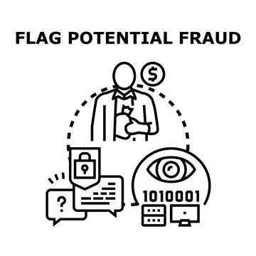 Flagging potential fraud data with security surveillance Stock Illustration