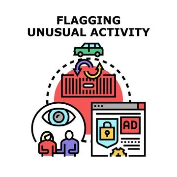 Flagging unusual activity with digital security monitoring Stock Illustration