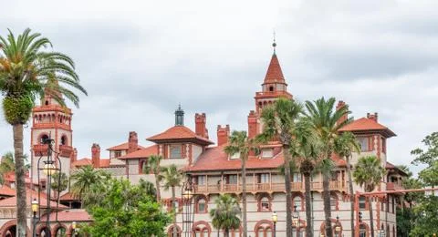 Flagler Collage on a cloudy day, St Augustine, FL Fotos de archivo