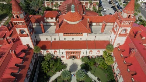 Flagler College pull down close up shot Stock Footage 275197005
