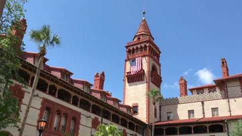 Flagler College in St. Augustine Florida, historic hotel building Stock Footage 317695800