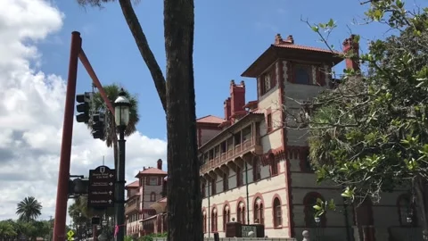 Flagler College in St. Augustine, Florida, a beautiful historic site Stock Footage 317816948
