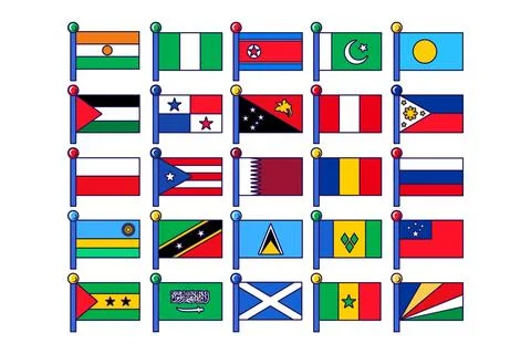 Flagpole Registration Solemn Event Flags Stock-Illustration