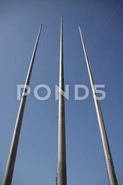 Flagpole vertical up Stock Photos