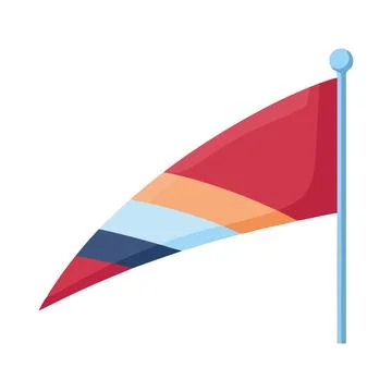 Flagpole waved by wind Stock Illustration