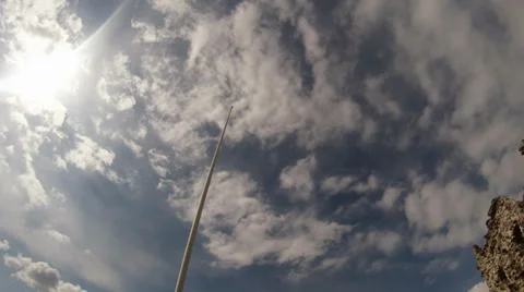 Flagpole without a flag against the sky Stock Footage 37187631