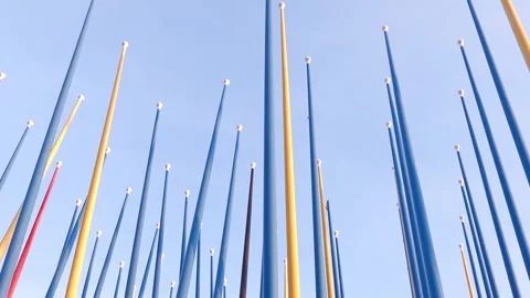 Flagpoles Stock Footage 285425272