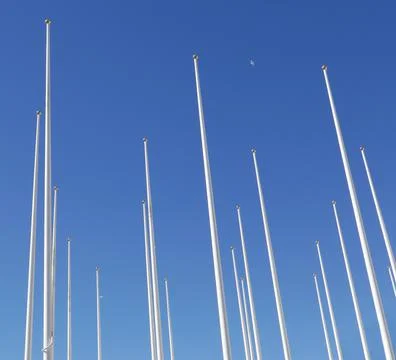 Flagpoles - no flags Stock Photos