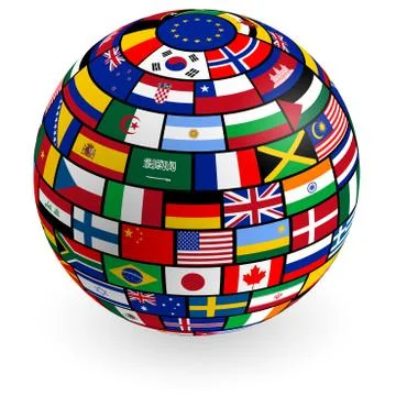 Flags 3D Globe Stock Illustration