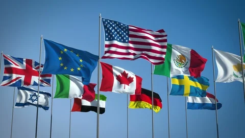 Flags 4K Stock Footage 89211346