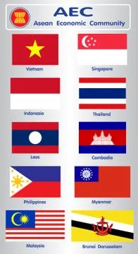 The Flags of AEC Stock Illustration