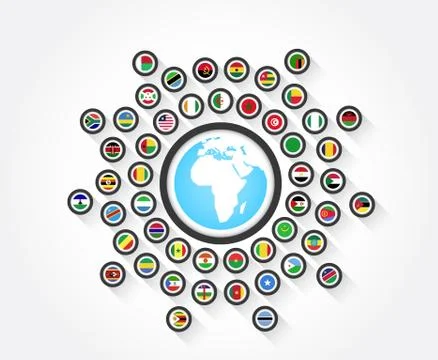 Flags from Africa Stock Illustration