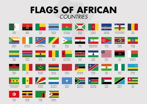 Flags of African countries Stock Illustration