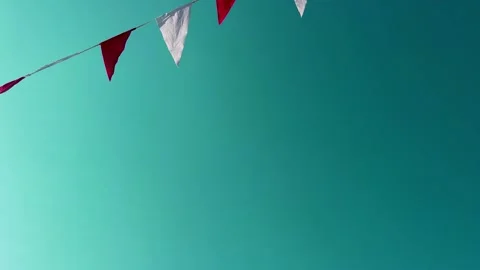Flags against the sky at Volkfest. Festive background Stock Footage 286239703