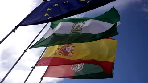 Flags Alhambra  Video stock 77204933