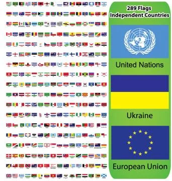 Flags of all countries in the world Stock Illustration