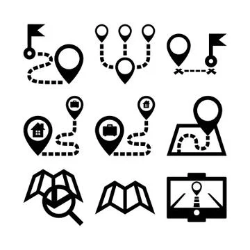 Flags and Map Pins Illustrazione stock