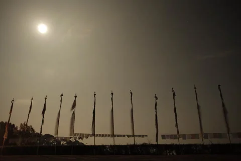 Flags and sun. Time Lapse Video stock 51490305