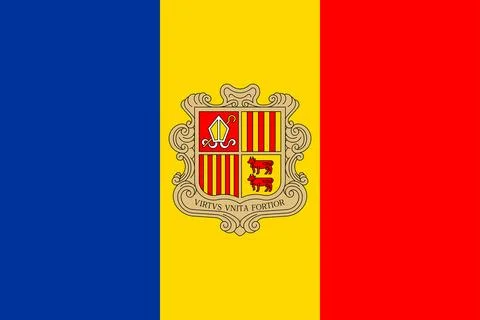 Flags of Andorra Stock Illustration