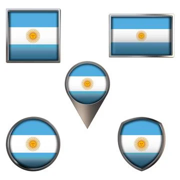 Flags of the Argentina Icons set image Stock Illustration